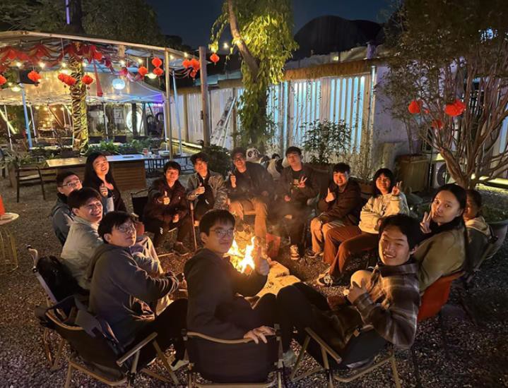 FreedomAI camp and bonfire gathering