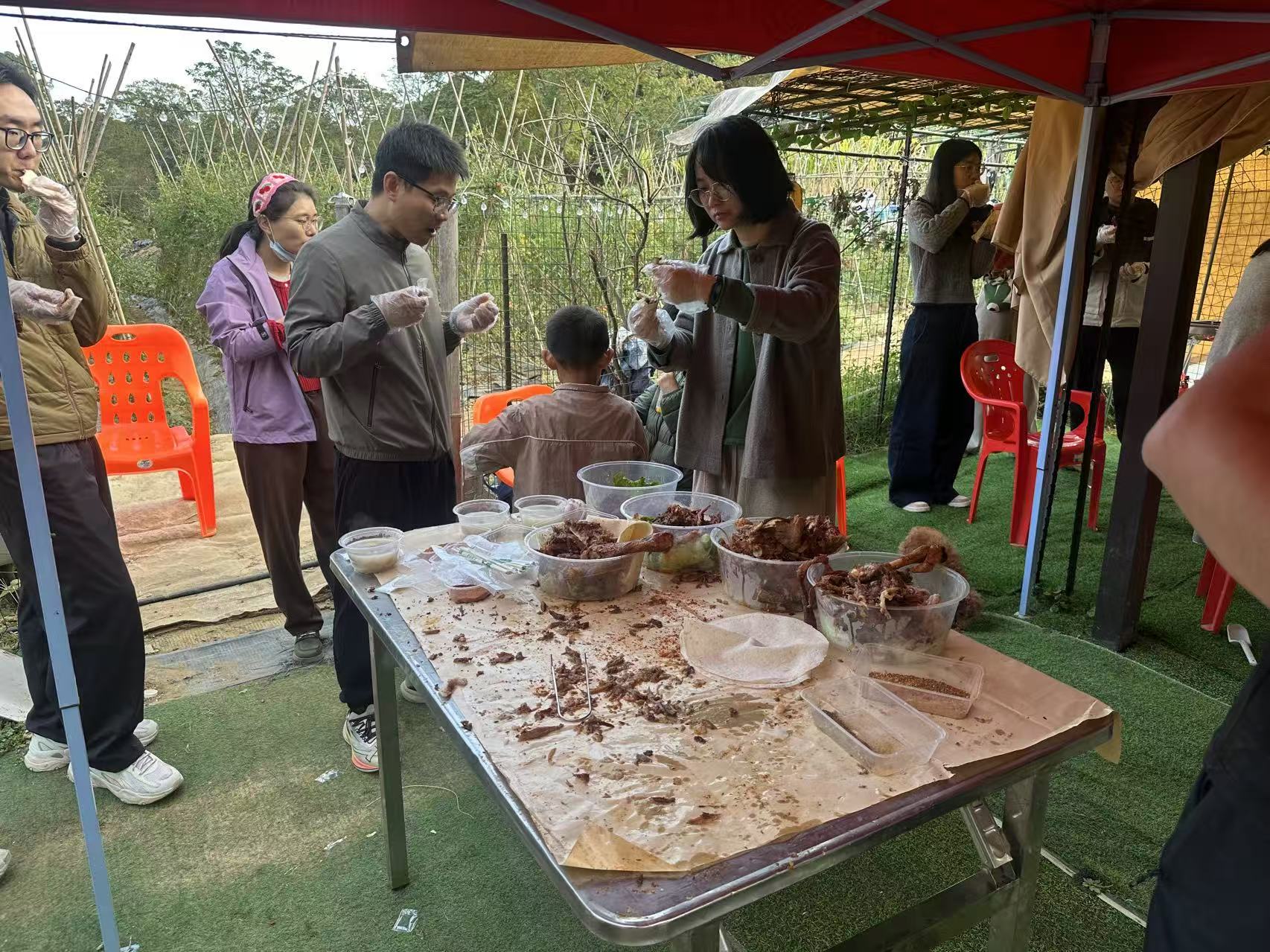 Outdoor retreat meal preparation
